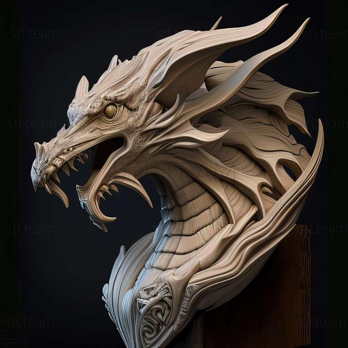 3D модель Білий дракон (STL)